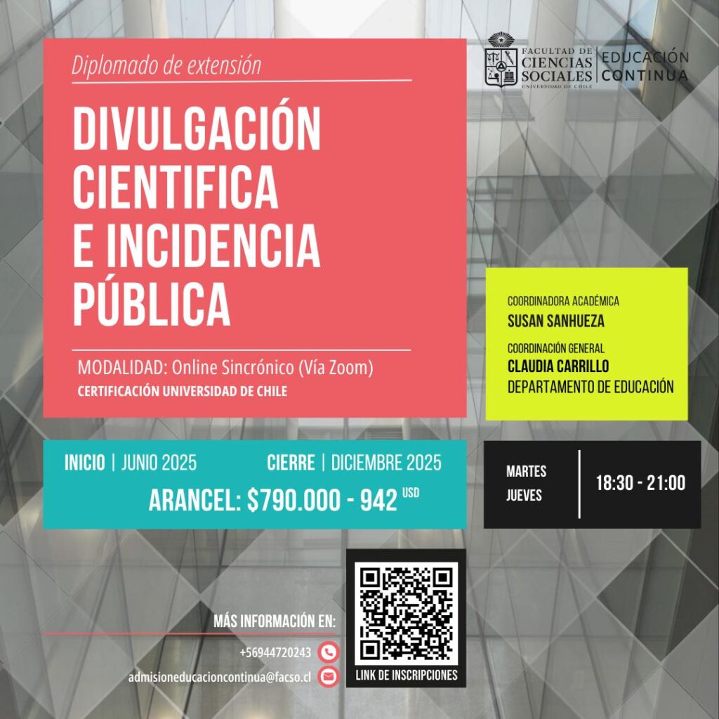 nucleogrietas.cl Claudia Carrillo asume la coordinación general del Diplomado en Divulgación Científica e Incidencia Pública de la Universidad de Chile